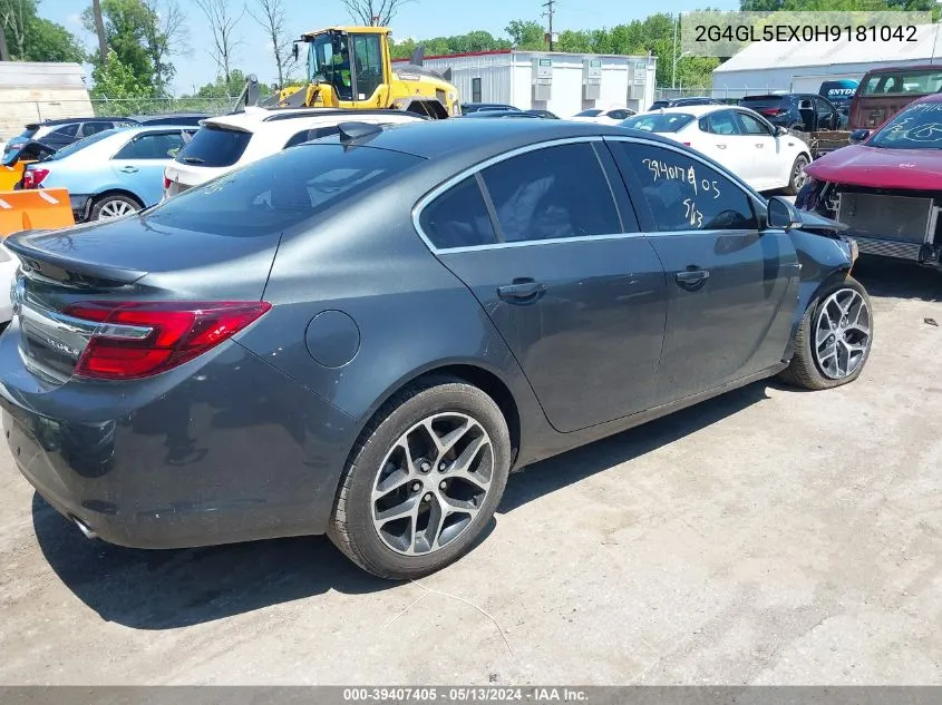 2017 Buick Regal Turbo Sport Touring VIN: 2G4GL5EX0H9181042 Lot: 39407405