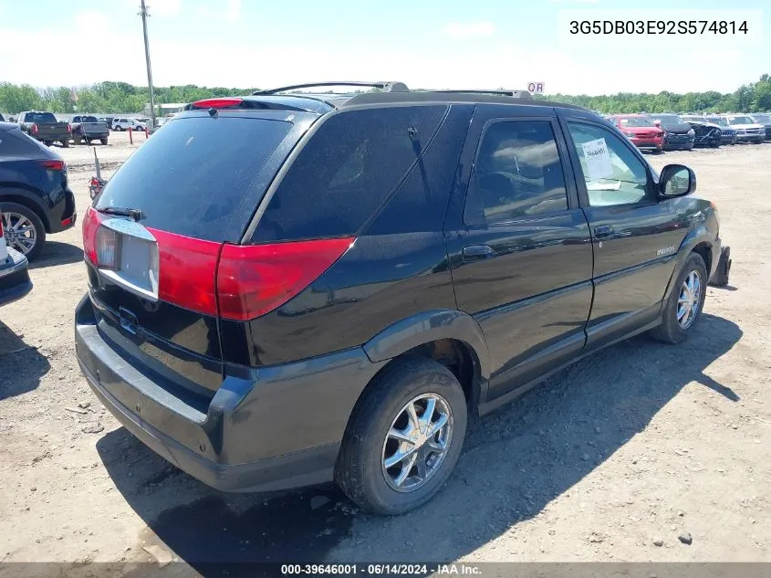 2002 Buick Rendezvous Cxl VIN: 3G5DB03E92S574814 Lot: 39646001