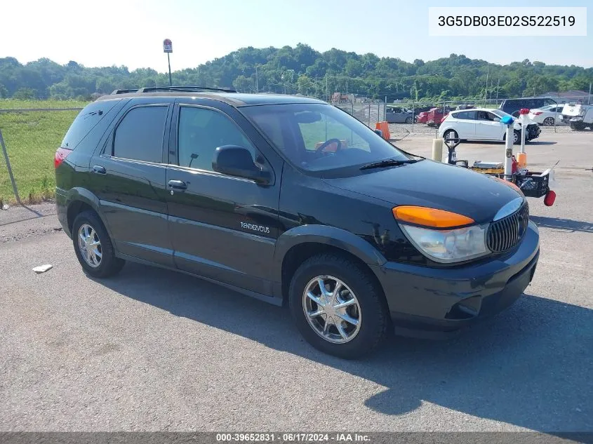 2002 Buick Rendezvous Cxl VIN: 3G5DB03E02S522519 Lot: 39652831