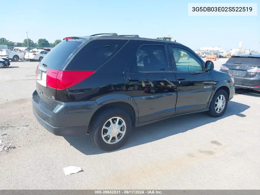 2002 Buick Rendezvous Cxl VIN: 3G5DB03E02S522519 Lot: 39652831