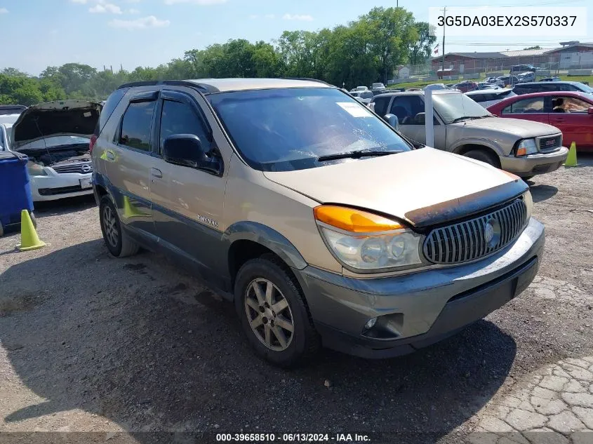 2002 Buick Rendezvous Cx VIN: 3G5DA03EX2S570337 Lot: 39658510