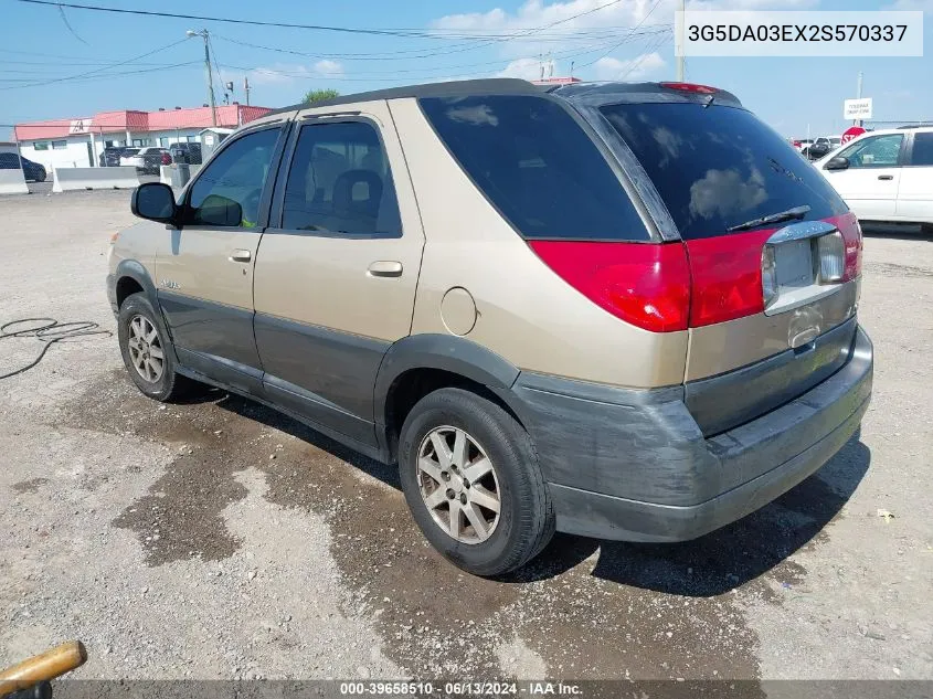 2002 Buick Rendezvous Cx VIN: 3G5DA03EX2S570337 Lot: 39658510