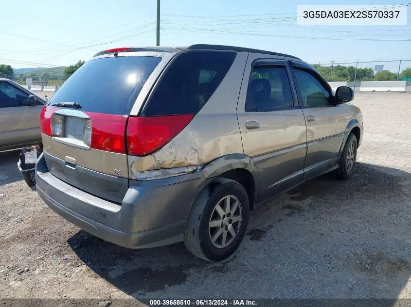 2002 Buick Rendezvous Cx VIN: 3G5DA03EX2S570337 Lot: 39658510