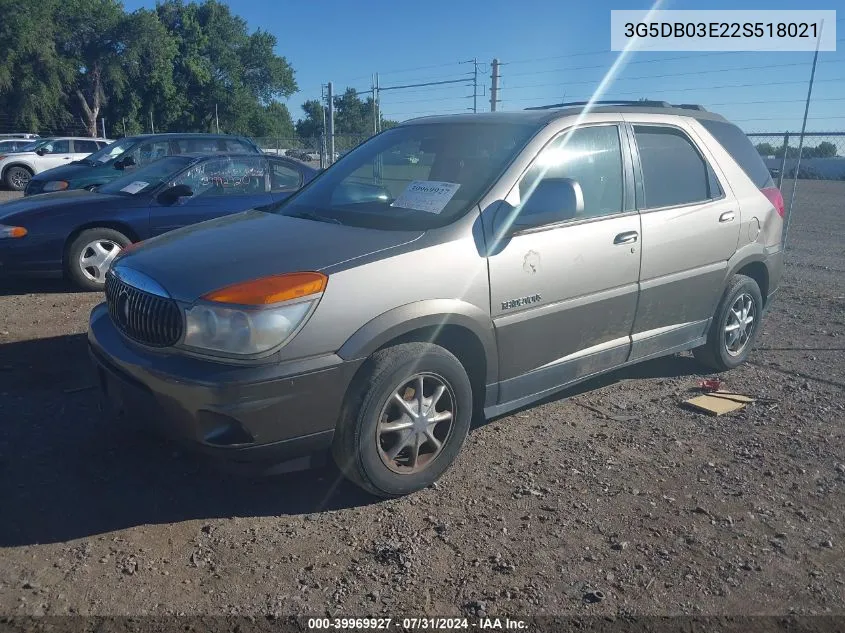 2002 Buick Rendezvous Cx/Cxl VIN: 3G5DB03E22S518021 Lot: 39969927