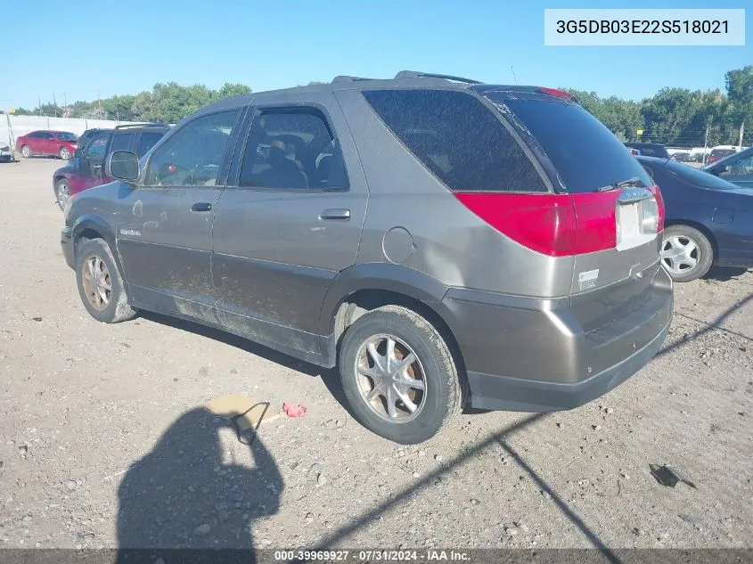 2002 Buick Rendezvous Cx/Cxl VIN: 3G5DB03E22S518021 Lot: 39969927