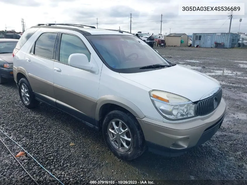 2004 Buick Rendezvous VIN: 3G5DA03EX4S536689 Lot: 37916103