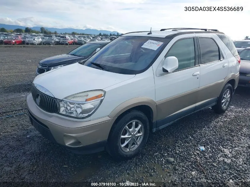 2004 Buick Rendezvous VIN: 3G5DA03EX4S536689 Lot: 37916103