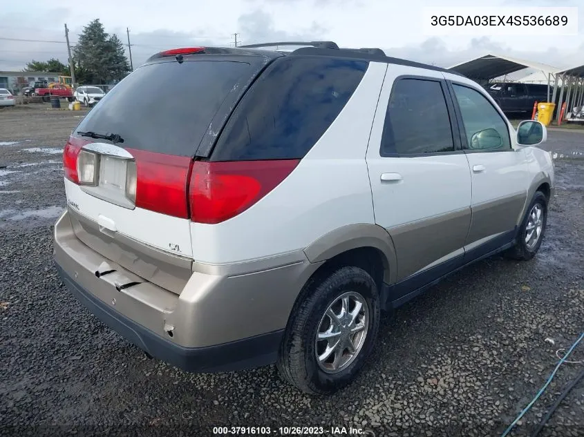 2004 Buick Rendezvous VIN: 3G5DA03EX4S536689 Lot: 37916103