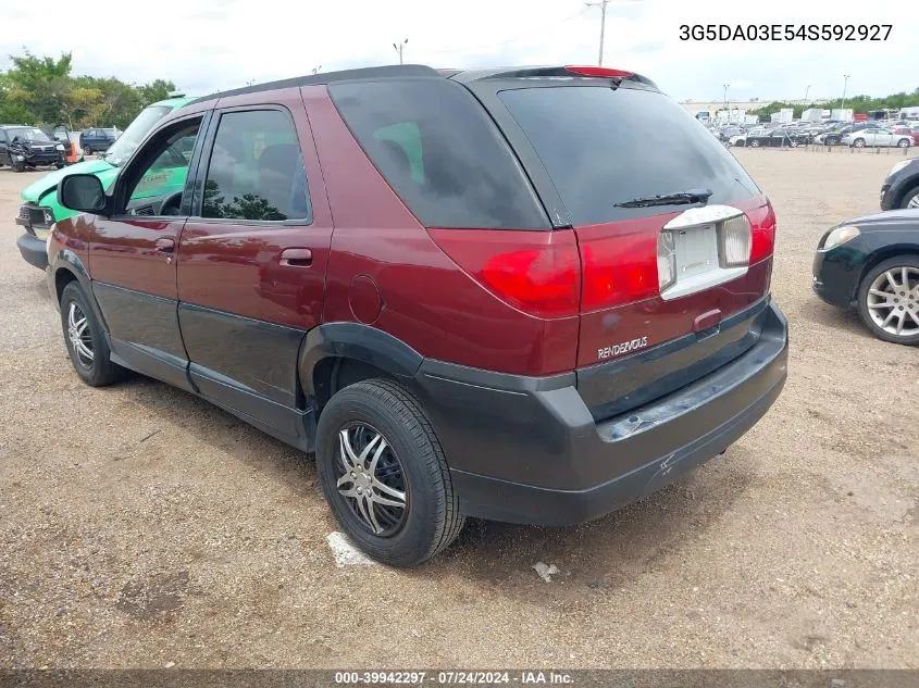 2004 Buick Rendezvous Cx VIN: 3G5DA03E54S592927 Lot: 39942297