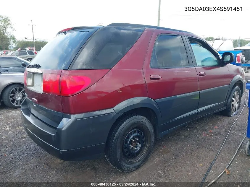 2004 Buick Rendezvous Cx VIN: 3G5DA03EX4S591451 Lot: 40430125