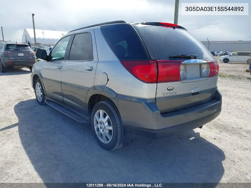 2005 Buick Rendezvous VIN: 3G5DA03E15S544892 Lot: 12011298