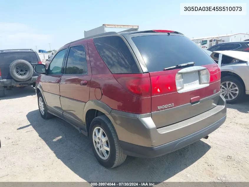 2005 Buick Rendezvous Cx VIN: 3G5DA03E45S510073 Lot: 39974044