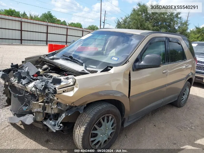 2005 Buick Rendezvous Cx VIN: 3G5DA03EX5S540291 Lot: 40434480