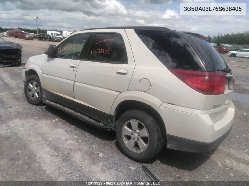 2006 Buick Rendezvous VIN: 3G5DA03L76S638405 Lot: 12019929