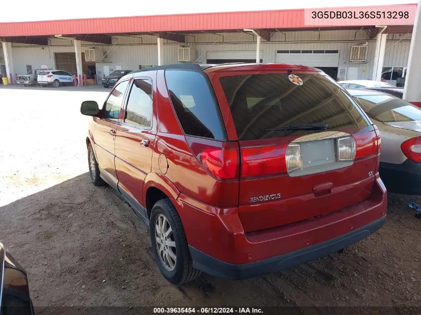 2006 Buick Rendezvous Cx VIN: 3G5DB03L36S513298 Lot: 39635454