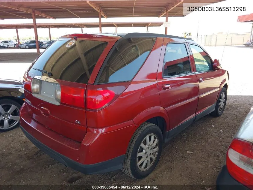 2006 Buick Rendezvous Cx VIN: 3G5DB03L36S513298 Lot: 39635454