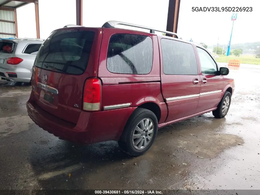 2005 Buick Terraza Cxl VIN: 5GADV33L95D226923 Lot: 39430681