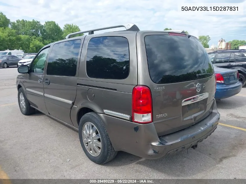 2005 Buick Terraza Cxl VIN: 5GADV33L15D287831 Lot: 39490229