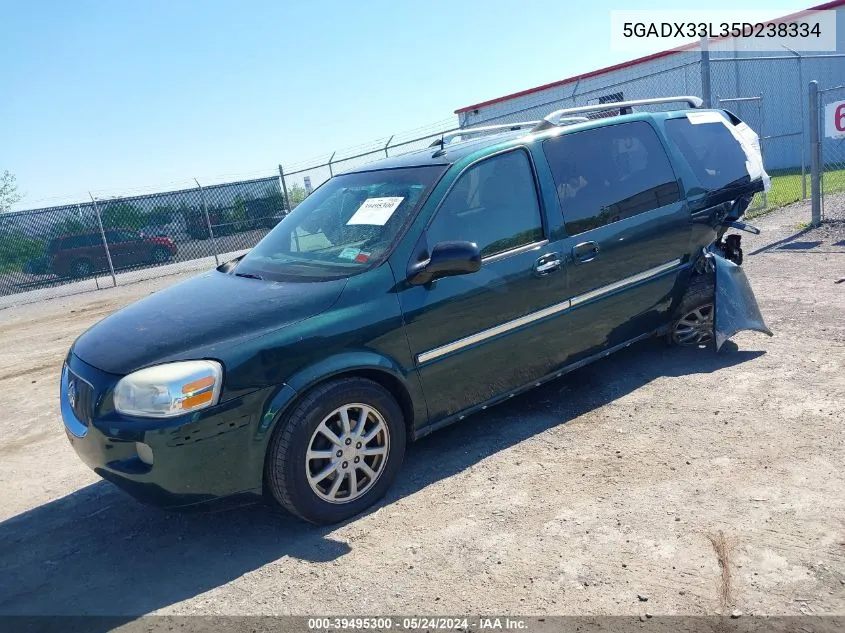 2005 Buick Terraza Cxl VIN: 5GADX33L35D238334 Lot: 39495300