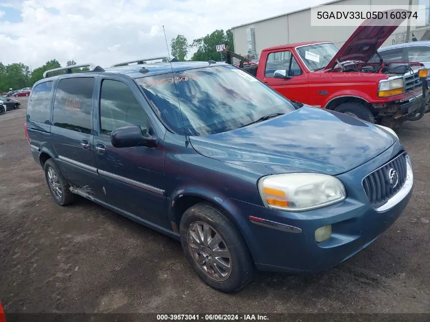 2005 Buick Terraza Cxl VIN: 5GADV33L05D160374 Lot: 39573041