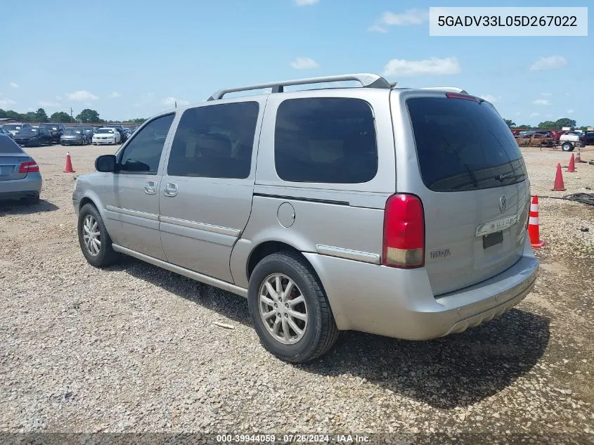 2005 Buick Terraza Cxl VIN: 5GADV33L05D267022 Lot: 39944059