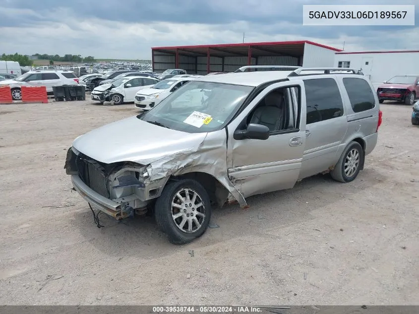 2006 Buick Terraza Cxl VIN: 5GADV33L06D189567 Lot: 39538744