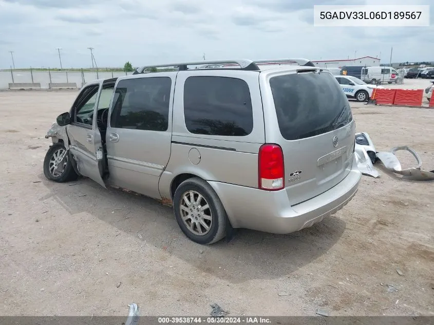 2006 Buick Terraza Cxl VIN: 5GADV33L06D189567 Lot: 39538744