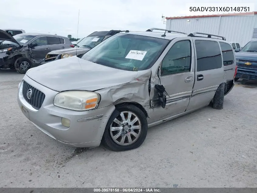 5GADV331X6D148751 2006 Buick Terraza Cxl