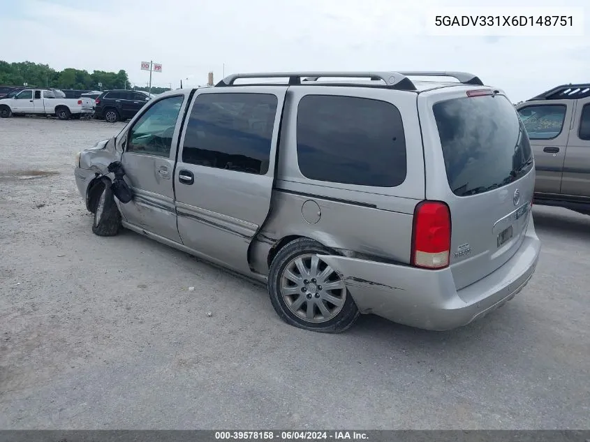 5GADV331X6D148751 2006 Buick Terraza Cxl