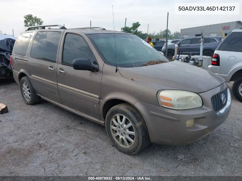 2006 Buick Terraza Cxl VIN: 5GADV33L46D142137 Lot: 40078832