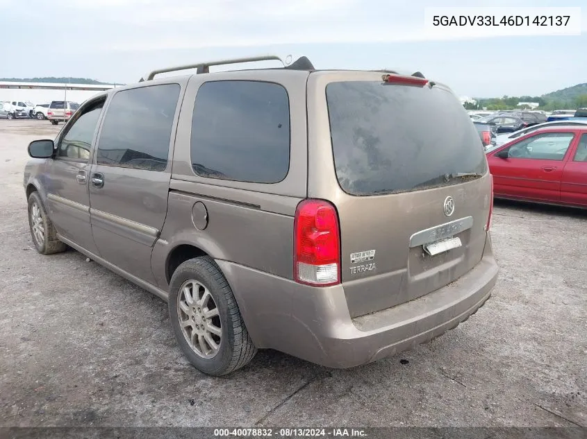 2006 Buick Terraza Cxl VIN: 5GADV33L46D142137 Lot: 40078832