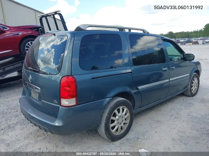 2006 Buick Terraza Cxl VIN: 5GADV33L06D131992 Lot: 40432797