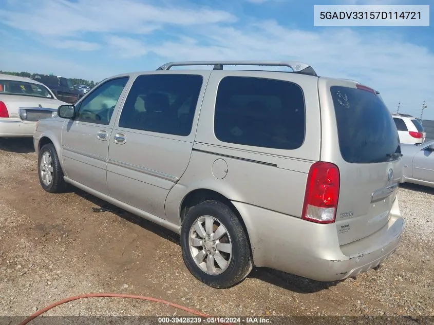 2007 Buick Terraza Cxl VIN: 5GADV33157D114721 Lot: 39428239