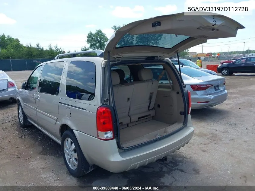 2007 Buick Terraza Cxl VIN: 5GADV33197D112728 Lot: 39559440