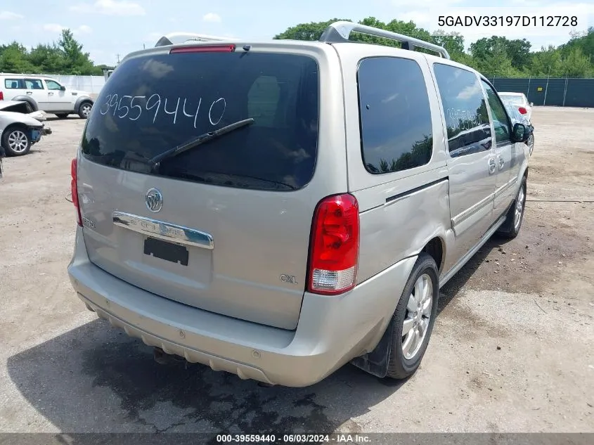 2007 Buick Terraza Cxl VIN: 5GADV33197D112728 Lot: 39559440