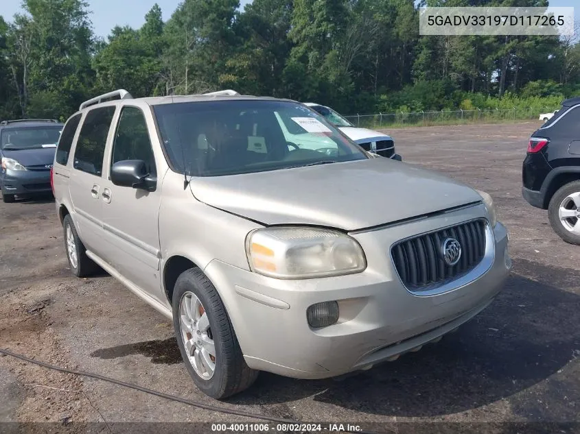 2007 Buick Terraza Cxl VIN: 5GADV33197D117265 Lot: 40011006