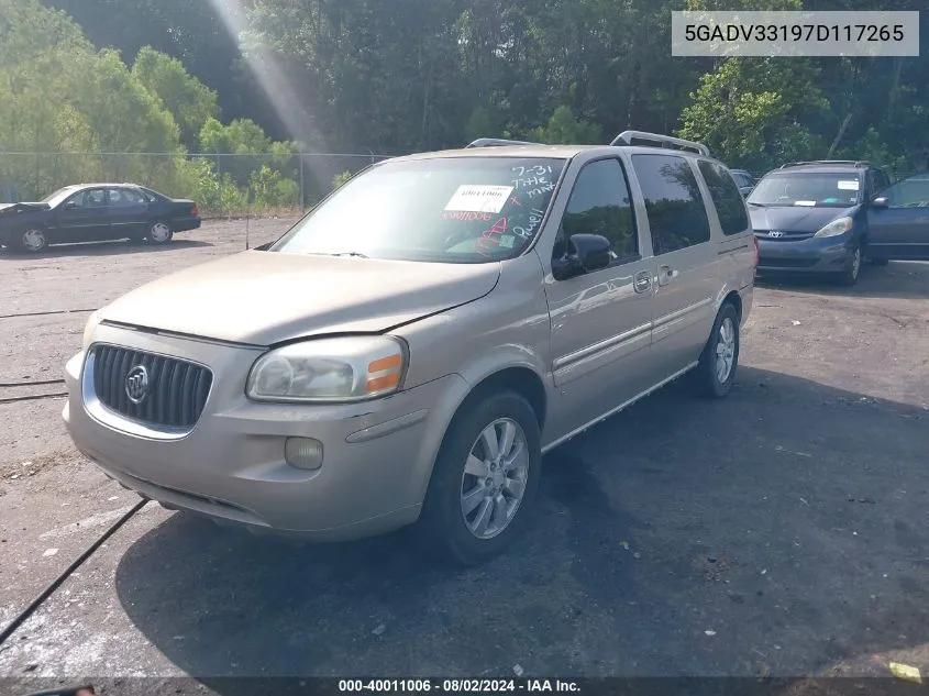 2007 Buick Terraza Cxl VIN: 5GADV33197D117265 Lot: 40011006