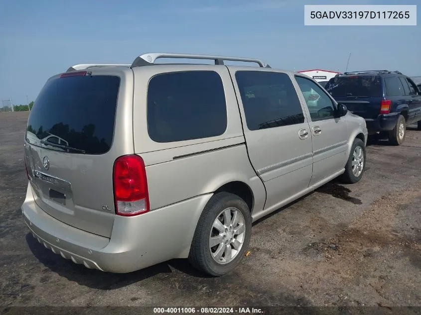 2007 Buick Terraza Cxl VIN: 5GADV33197D117265 Lot: 40011006