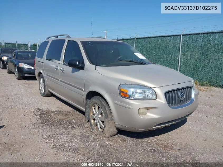 2007 Buick Terraza Cxl VIN: 5GADV33137D102275 Lot: 40345670