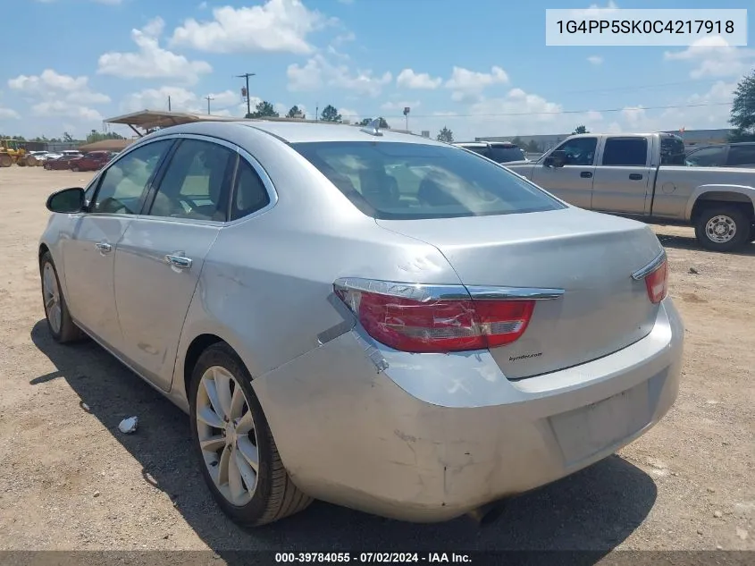 2012 Buick Verano VIN: 1G4PP5SK0C4217918 Lot: 39784055