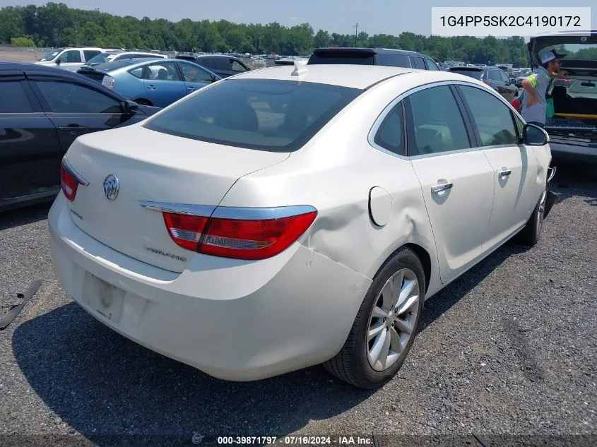 2012 Buick Verano VIN: 1G4PP5SK2C4190172 Lot: 39871797