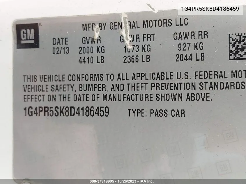 1G4PR5SK8D4186459 2013 Buick Verano Convenience Group