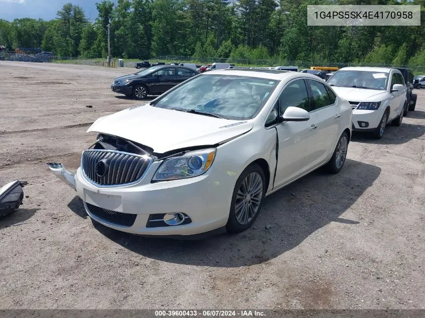 2014 Buick Verano Leather Group VIN: 1G4PS5SK4E4170958 Lot: 39600433