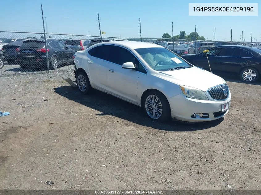 2014 Buick Verano Leather Group VIN: 1G4PS5SK0E4209190 Lot: 39639127