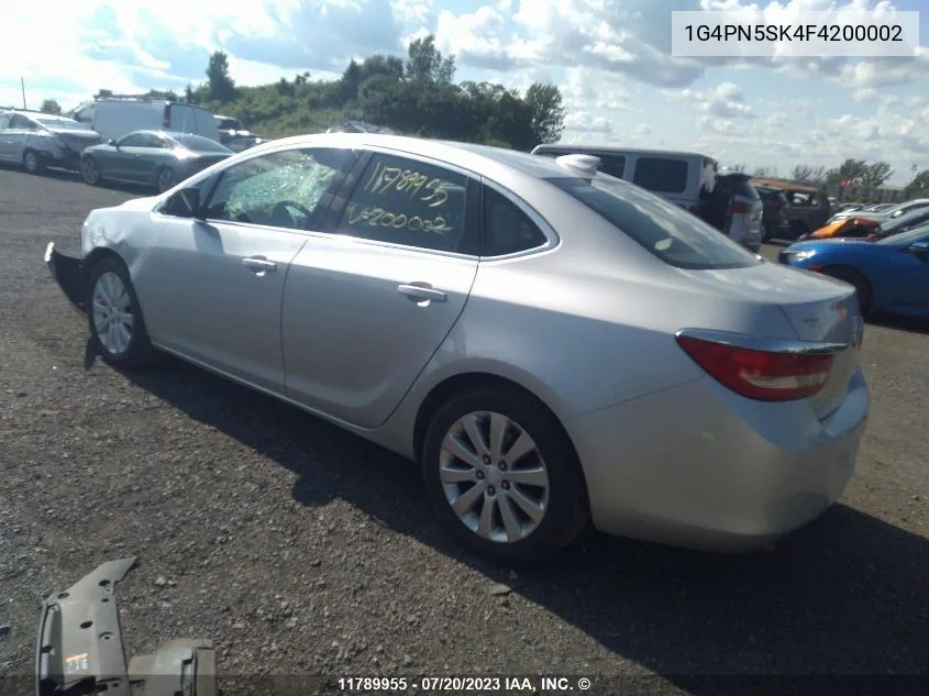 2015 Buick Verano VIN: 1G4PN5SK4F4200002 Lot: 11789955