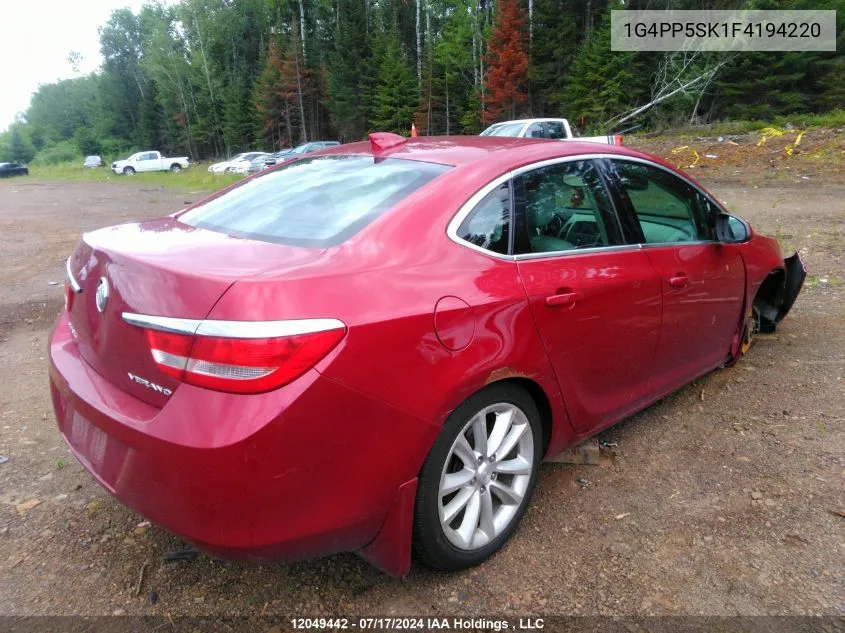 2015 Buick Verano VIN: 1G4PP5SK1F4194220 Lot: 12049442