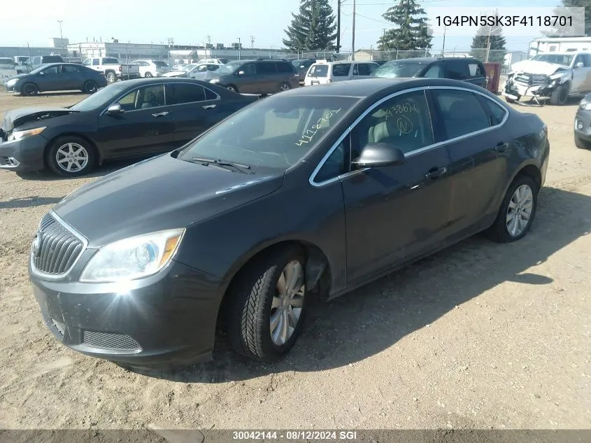 2015 Buick Verano VIN: 1G4PN5SK3F4118701 Lot: 30042144