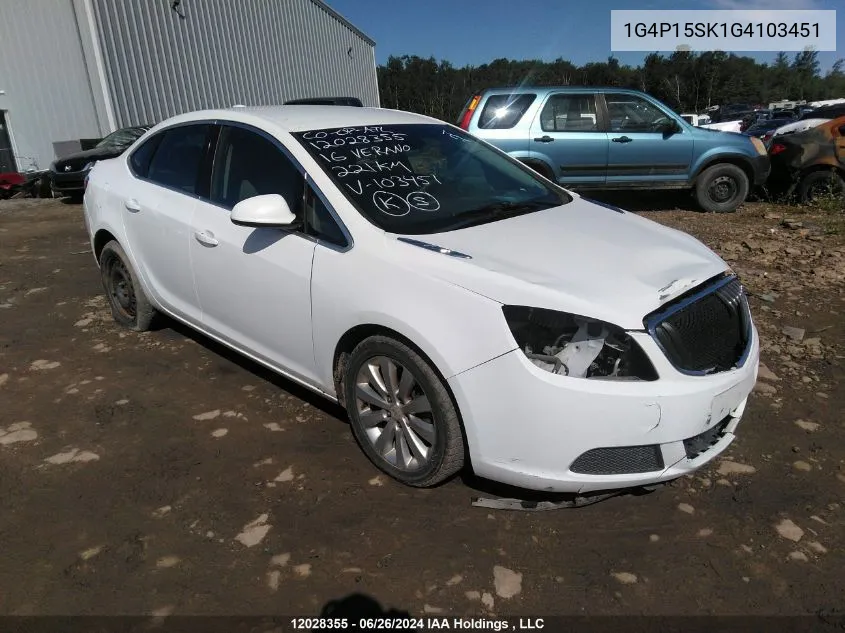 1G4P15SK1G4103451 2016 Buick Verano