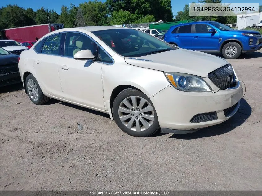 2016 Buick Verano VIN: 1G4PP5SK3G4102994 Lot: 12038151