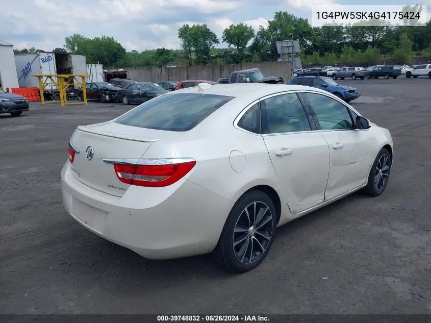 2016 Buick Verano Sport Touring Group VIN: 1G4PW5SK4G4175424 Lot: 39748832